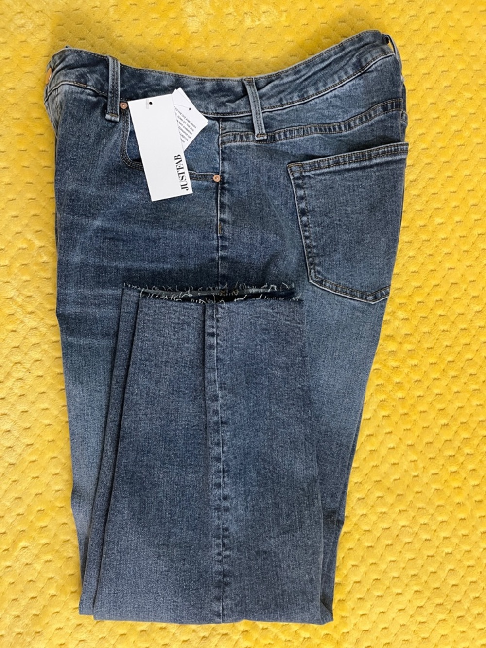 JustFab Dark Blue Straight-Leg Jeans - Picture 3 of 3